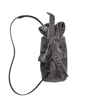 THE BOW DENIM MINI SACK BAG